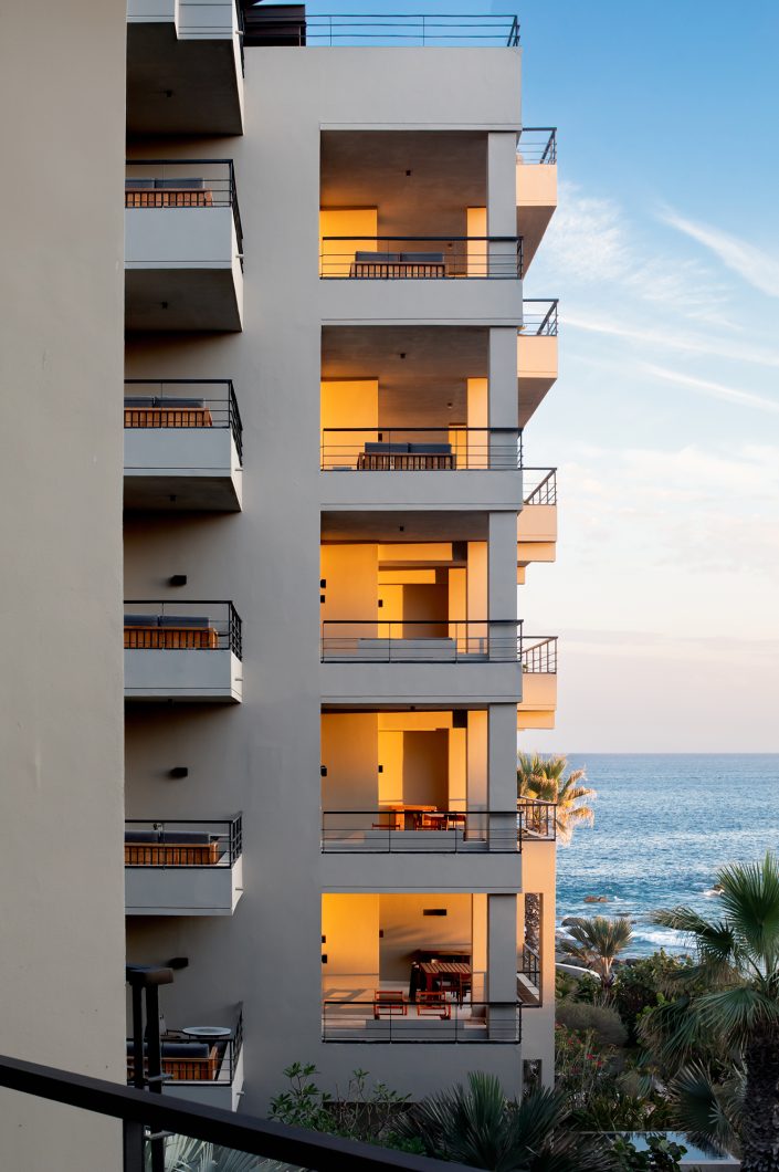 Exterior architecture of The Cape Residences luxury condos in Los Cabos