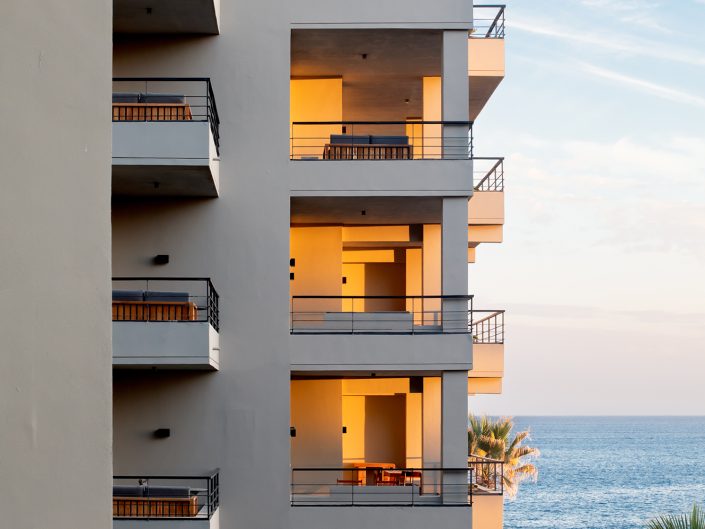 Exterior architecture of The Cape Residences luxury condos in Los Cabos