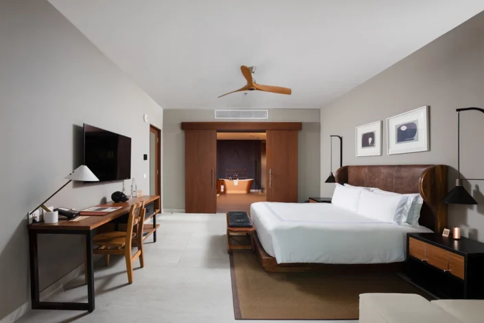 Luxury bedroom interior at Angie’s villa in The Cape Residences Los Cabos